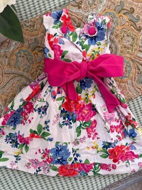 Y2K Hartstrings Toddler Girl Dress Floral Cotton 3T